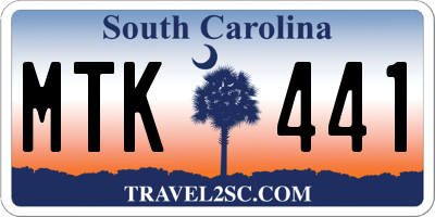 SC license plate MTK441