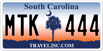 SC license plate MTK444