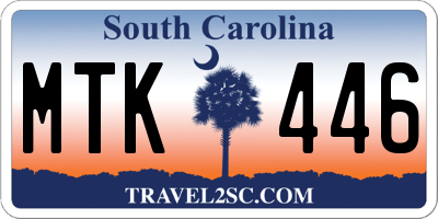 SC license plate MTK446