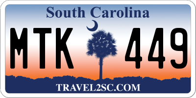 SC license plate MTK449