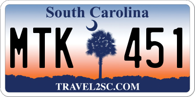 SC license plate MTK451