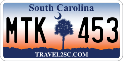 SC license plate MTK453