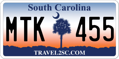SC license plate MTK455