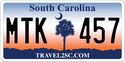 SC license plate MTK457