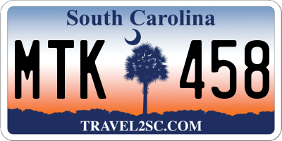 SC license plate MTK458