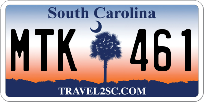 SC license plate MTK461