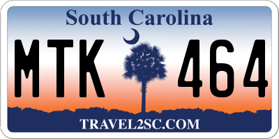 SC license plate MTK464