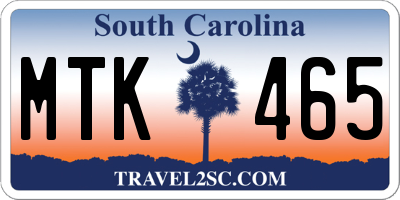 SC license plate MTK465