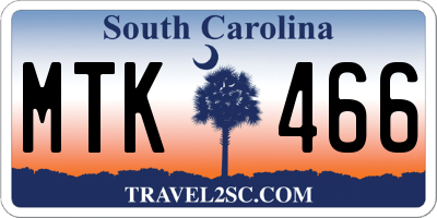SC license plate MTK466