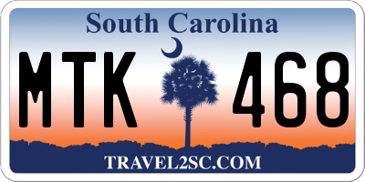 SC license plate MTK468