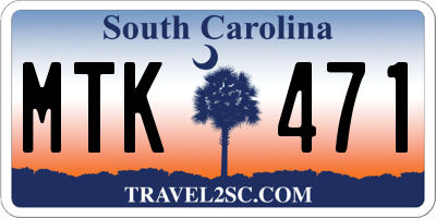 SC license plate MTK471
