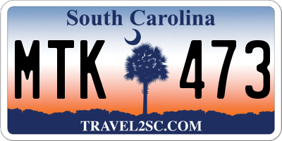 SC license plate MTK473