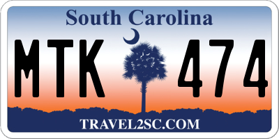 SC license plate MTK474