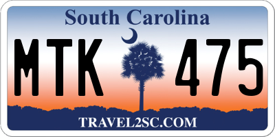 SC license plate MTK475