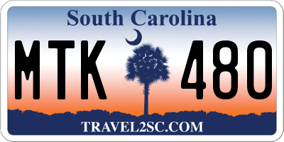 SC license plate MTK480