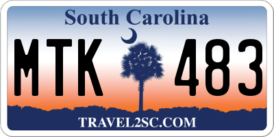 SC license plate MTK483