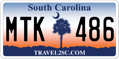 SC license plate MTK486
