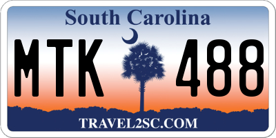 SC license plate MTK488