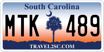 SC license plate MTK489