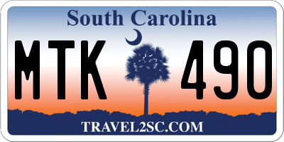 SC license plate MTK490