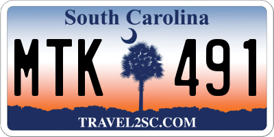 SC license plate MTK491