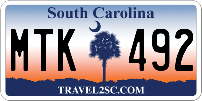 SC license plate MTK492