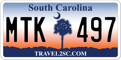SC license plate MTK497