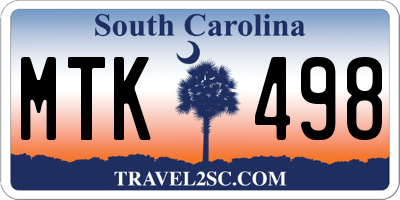 SC license plate MTK498
