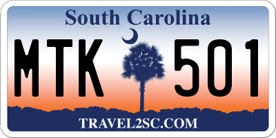 SC license plate MTK501