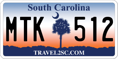 SC license plate MTK512