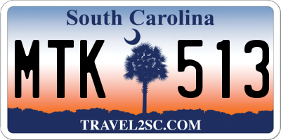 SC license plate MTK513