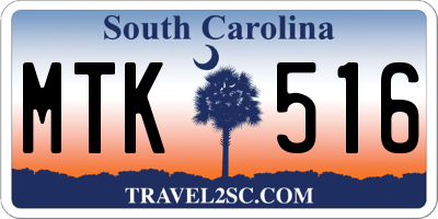 SC license plate MTK516
