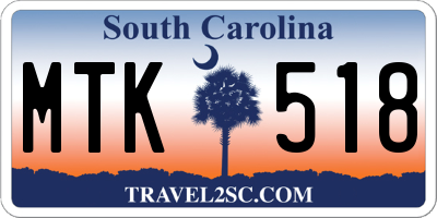 SC license plate MTK518