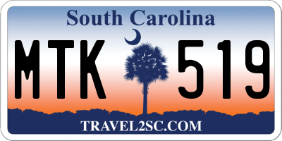 SC license plate MTK519