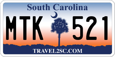 SC license plate MTK521