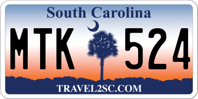 SC license plate MTK524