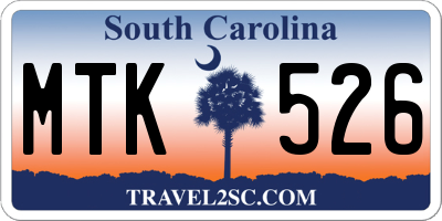 SC license plate MTK526