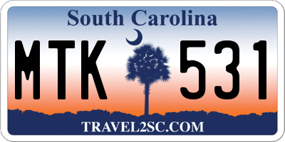 SC license plate MTK531