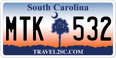 SC license plate MTK532