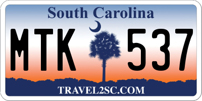 SC license plate MTK537
