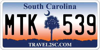 SC license plate MTK539