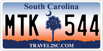 SC license plate MTK544