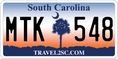 SC license plate MTK548