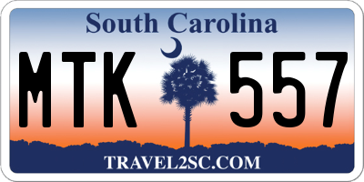 SC license plate MTK557