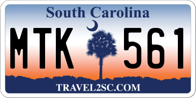 SC license plate MTK561