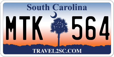 SC license plate MTK564