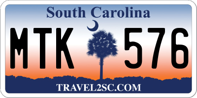 SC license plate MTK576