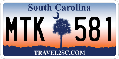 SC license plate MTK581