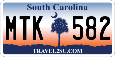 SC license plate MTK582