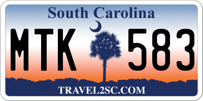 SC license plate MTK583